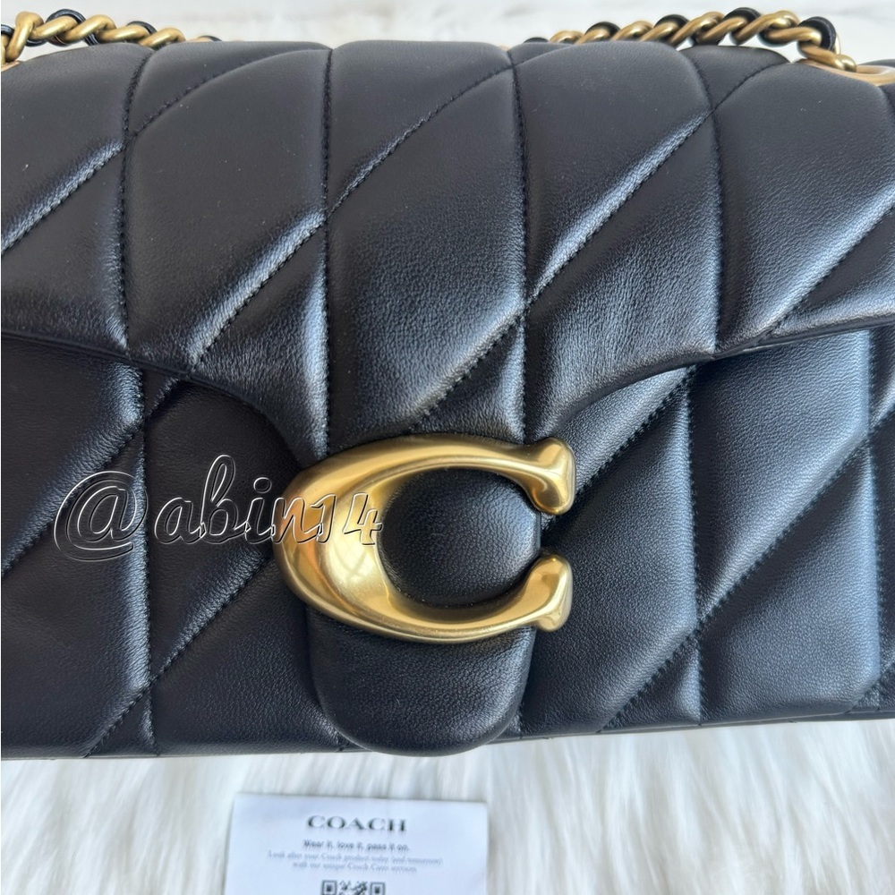 Coach Black Leather Tabby 26 with Pillow Quilting Shoulder Crossbody Bag - Picture 9 of 10